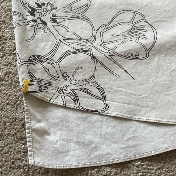 Lole Asymmetrical Midi Skirt W’s 2 Neutral Artsy Cotton Blend Flower Graphic - Picture 5 of 11